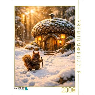 CALVENDO Puzzle Heimkehr des kleinen Eichhörnchens | 2000 Teile Lege-Größe 90x67cm Foto-Puzzle für glückliche Stunden