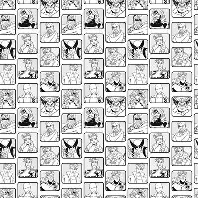 Roommates Marvel's X-MEN '97 Comic Cast Black and White Peel and Stick Wallpaper