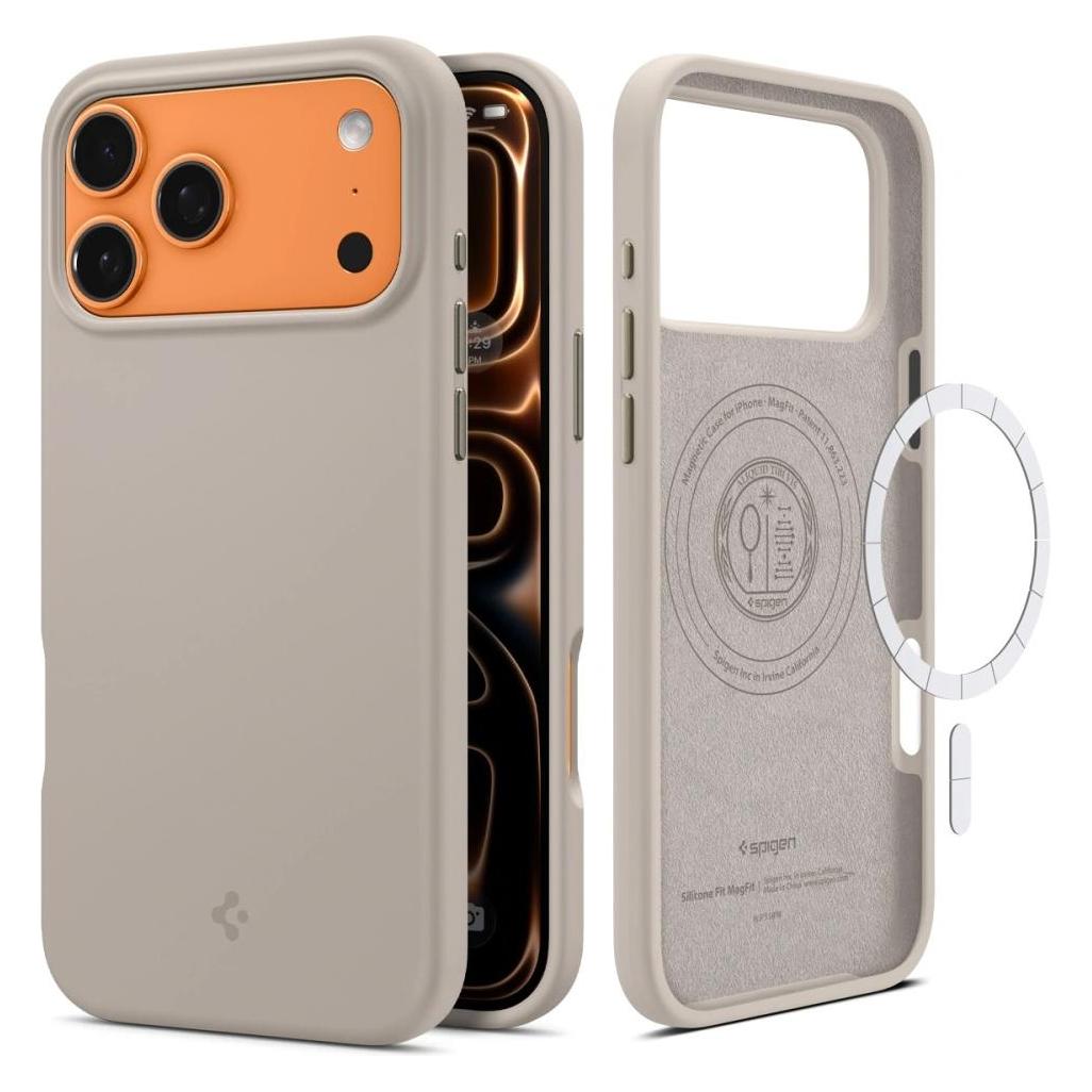 Spigen - Silicone Fit MagSafe - iPhone 17 Pro Max - Stone (Apple iPhone 17 Pro Max) (ACS10272)