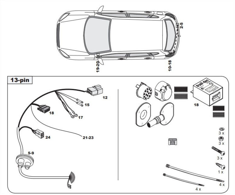 FAISCEAU SPECIFIQUE 13 BROCHES POUR NISSAN NOTE (10/13-)