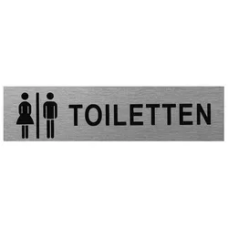 ProPlus SF_972074 Aluminium Türschild "Frau/Mann Toiletten" 160x40mm Tür Schild