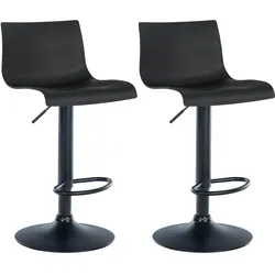 CLP 2er Set Barhocker Branford Kunststoff - Farbe: schwarz, Material: Kunststoff