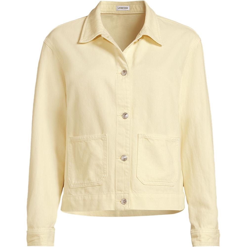 Soft Comfort Jeansjacke im Leinenmix, Damen, size: regular, Gelb, by Lands' End