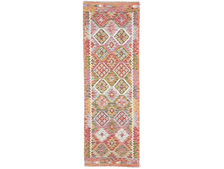 Kelim Afghan Teppich 78x238 Handgewebt Orientteppich Läufer Wolle