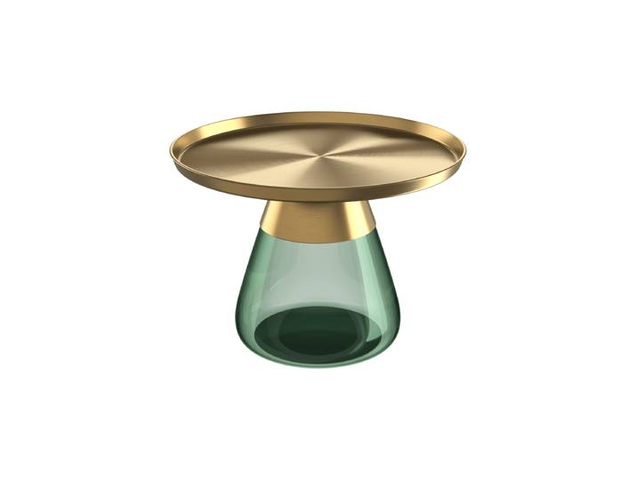 Design Beistelltisch „Drop“ in verschiedenen Varianten Gold/Grün Ø 60 x 43 cm Akante Design