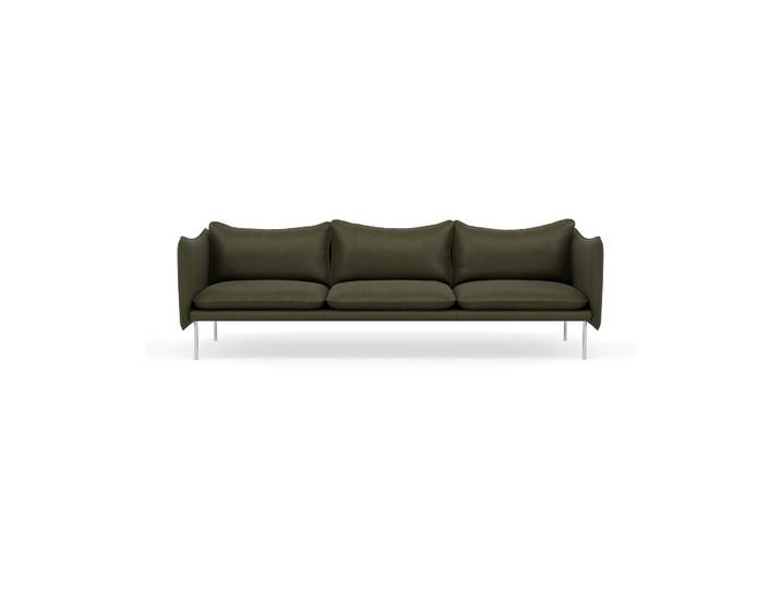 Fogia Tiki Sofa 3-Sitz Vintage Olive-polished stainless steel