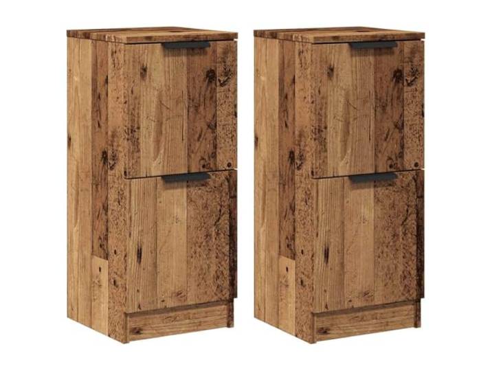 HGFDVCMR 2er Set Sideboard Altholz-Optik 30x30x70 cm Holzwerkstoff Kompaktes 2er Set Beistellschränke für Schlafzimmer und Wohnzimmer. Vielseitiger Stauraum mit beidseitig montierbarer Tür.
