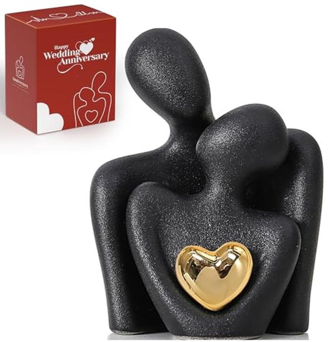 Mini Paar Standbeeld - Abstracte Sculptuur voor Romantische Decoratie op Tafel