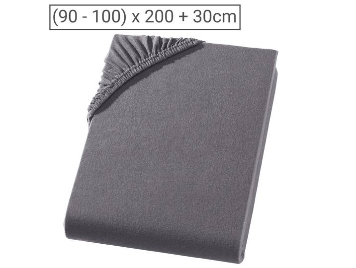 Einzelbett Premium Qualitäts-Jersey Fixleintuch, 100% Baumwolle, anthrazit, 90 x 200 cm