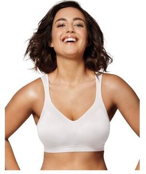 Plus Size Women's 18 Hour Active Breathable Comfort Wirefree Bra by Playtex in White (Size 40 B)