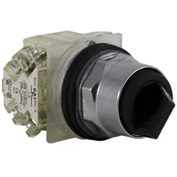 Schneider Electric 9001KS11BH2 Wahlschalter, schwarz Ø 30, m. Knebel, 2 Stellungen- 2S+2Ö