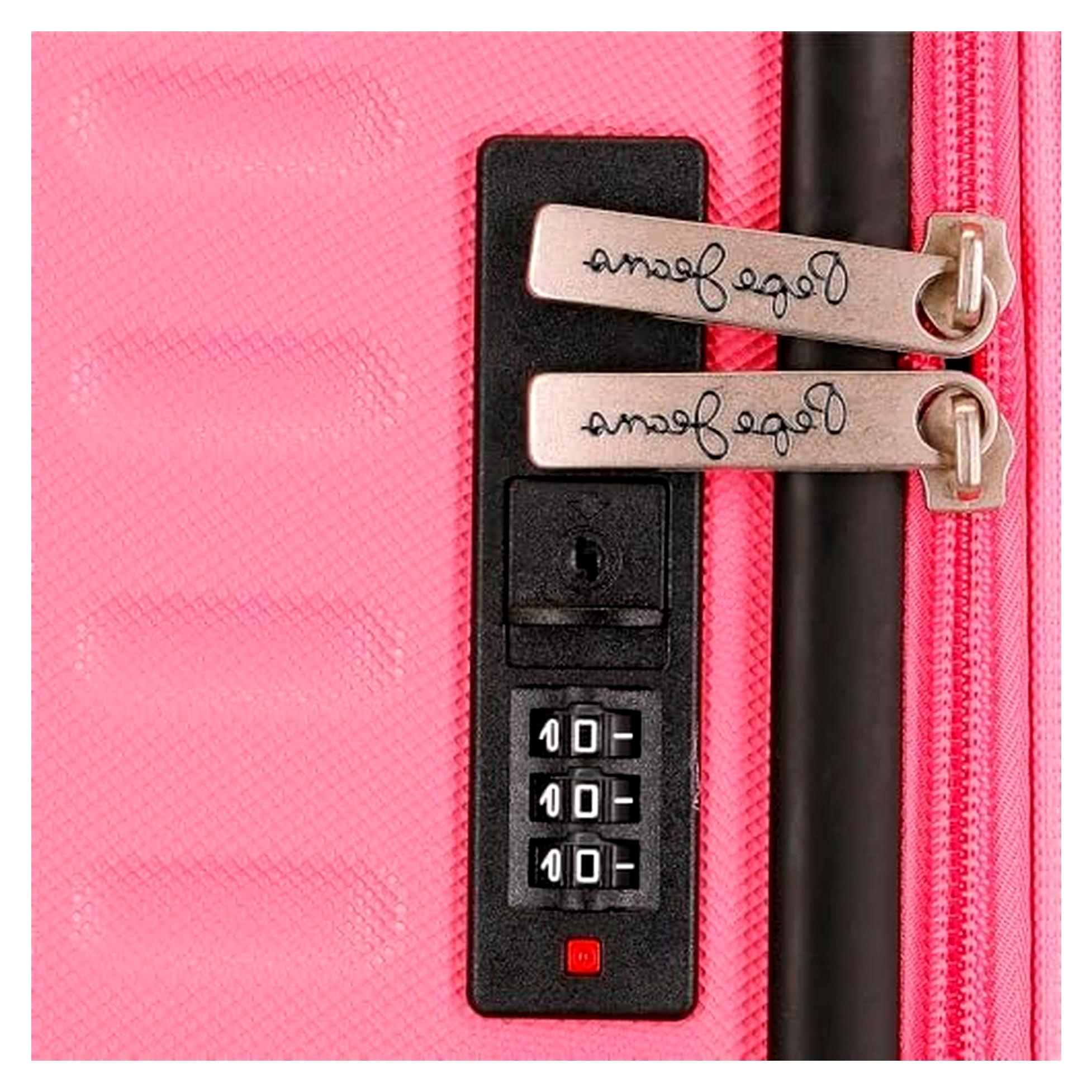 Kofferset Aris in Fuchsia, 55/68 cm, aus starrem ABS mit integriertem Kombinationsschloss, 109L, 6,08 kg, 4 Doppelräder, ausziehbares Handgepäck von Joumma Bags