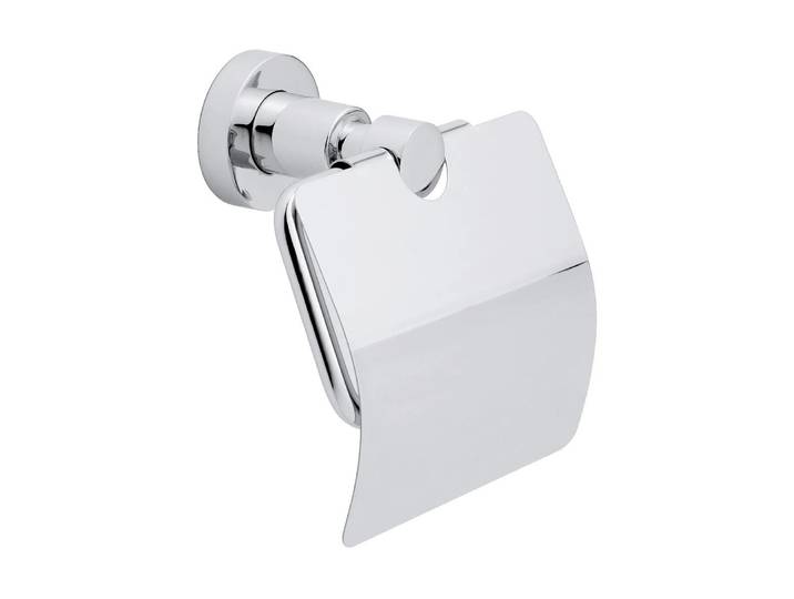 Toilettenpapierhalter TESA Loxx mit Deckel , silber (silberfarben), B:14cm H:8cm, Metall, Toilettenpapierhalter, Toilettenpapierhalter