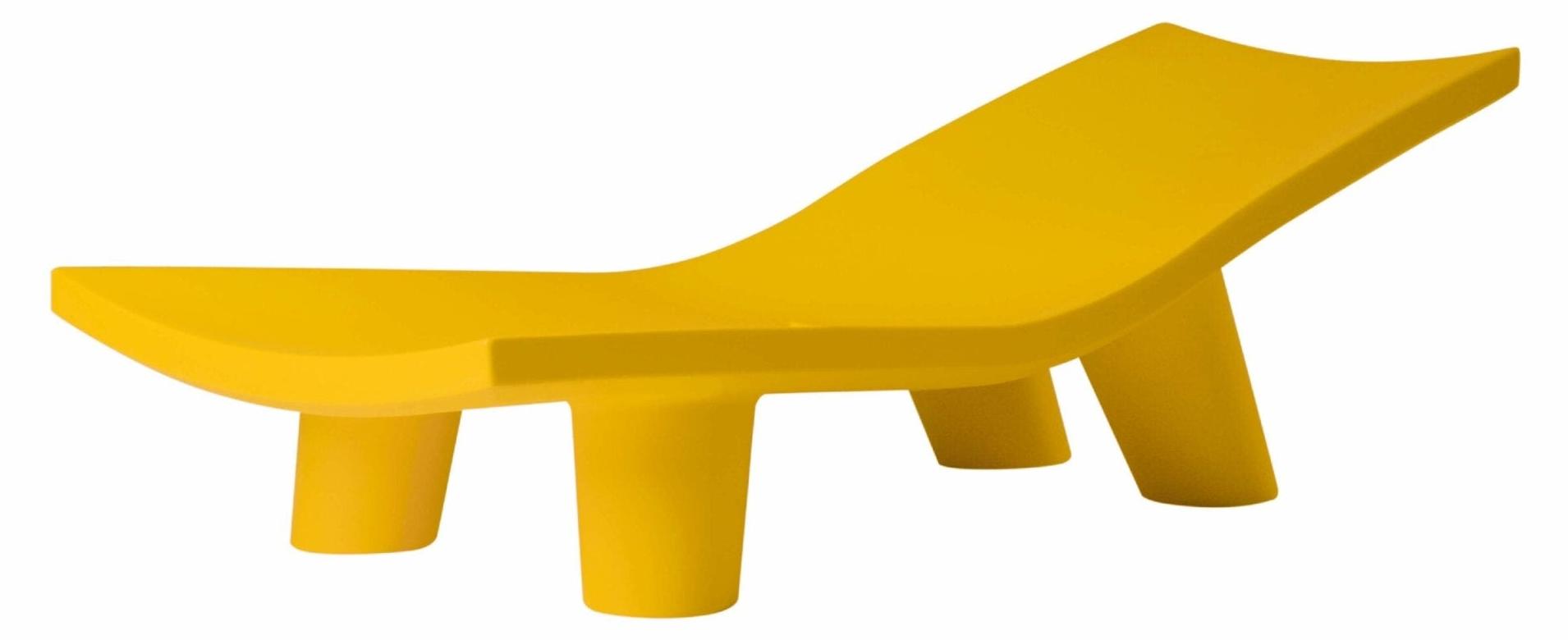Moderne Sonnenliege aus Polyethylen für Garten und Pool Slide Low Lita Lounge - Gelb