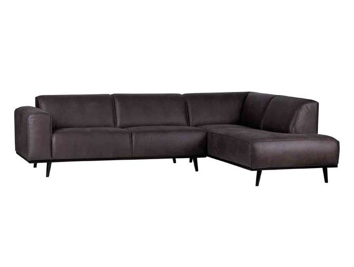WOOOD Ecksofa Statement Lederoptik, rechts Grau
