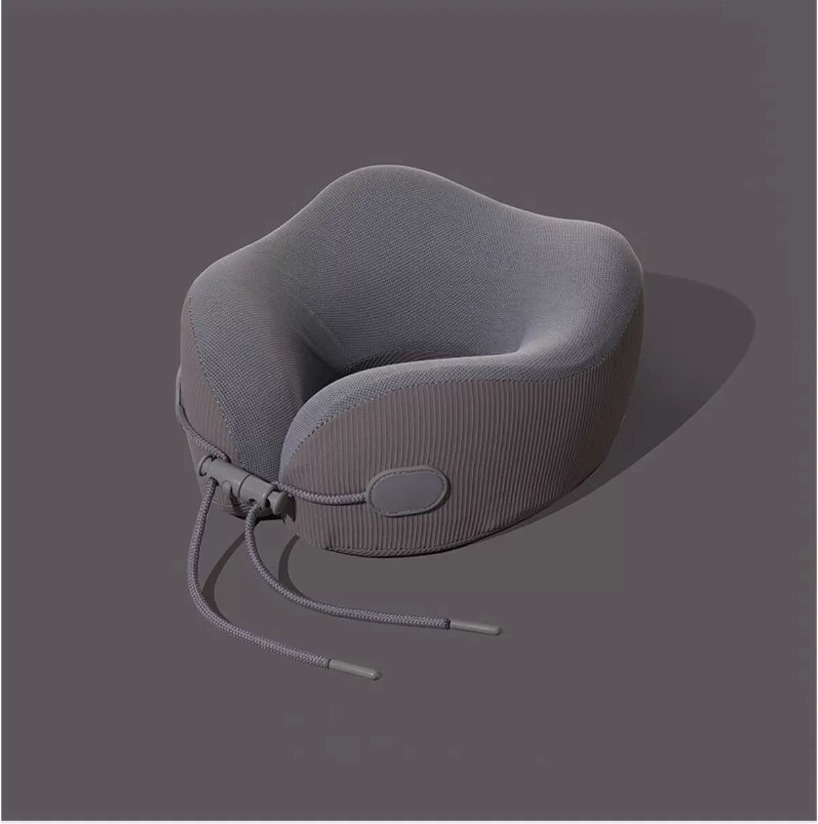 INF Oreiller de Voyage Ergonomique en Mémoire de Forme en U avec Housse Lavable pour Soutien Cervical Gris