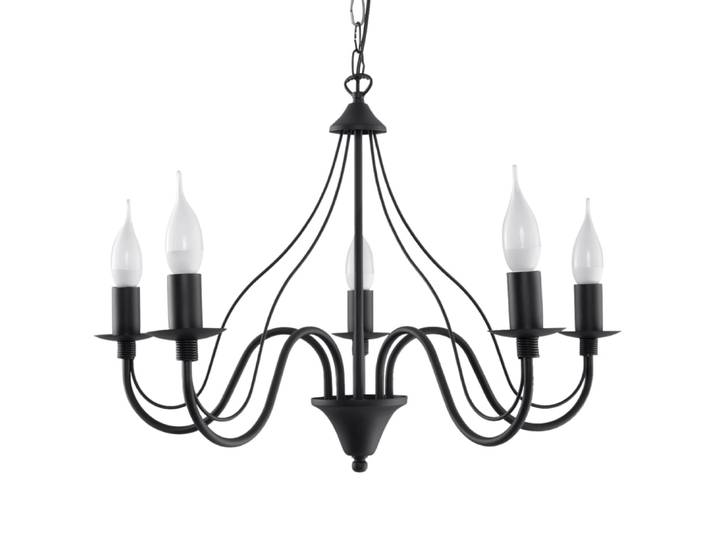 Lustre Acier Noir E14 5 Minerwa