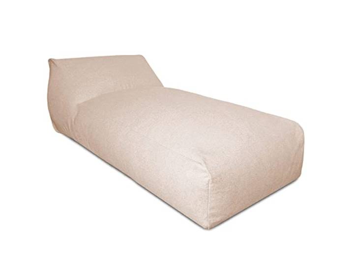 Deshome - Sitzsack für den Garten, Chaise Longue abnehmbar für den Außenbereich 180x90 cm - Bean Bag Chair, Outdoor-Sitzsack mit Polsterung Pouf Puff Design Beige