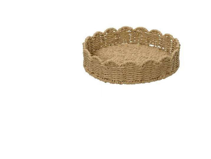 Tablett Natural braun Papier/Eisen Rund B 25 T 25 cm - Tablett
