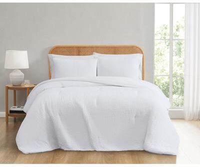 Truly Soft Textured Waffle Comforter Set