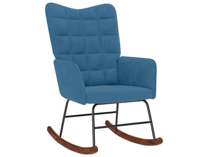 vidaXL Schaukelstuhl Schaukelstuhl Blau Samt (1 St)