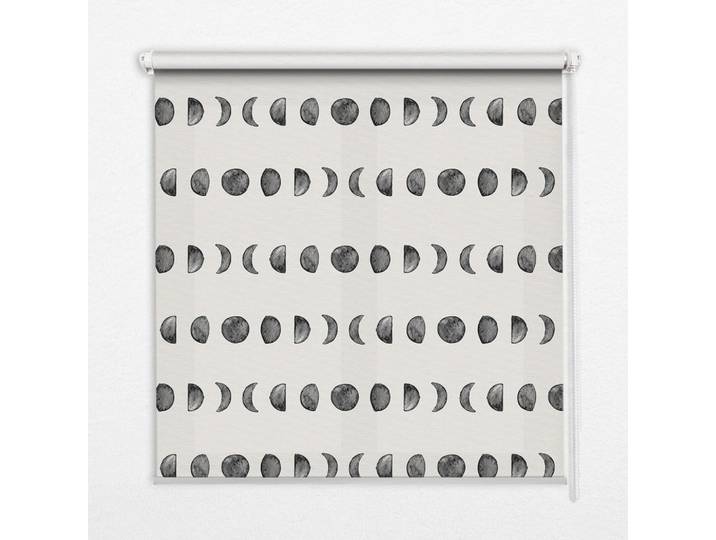 Tulup Innenrollo - Fensterrollo - Rollo - 140x140 cm - Mondphasen, Schwarz, Kunststoff, Quadratisch, 140x140x0.5 cm, Heimtextilien, Vorhänge, Rollos