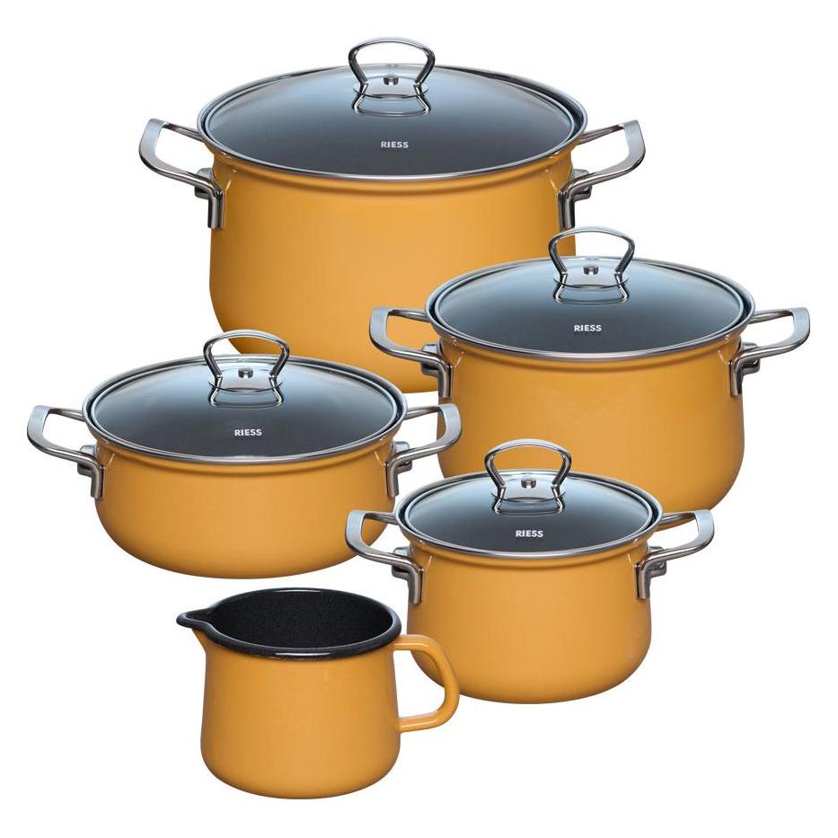 Riess Kochgeschirr Set 5-tlg. Design NOUVELLE Orange (B0CBQ55F2D)