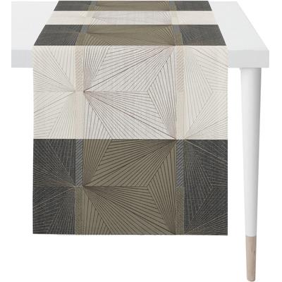 Tischläufer APELT "TOBIA LOFT STYLE, Sommerdeko, Sommer", bunt (beige, grau), B:44cm L:140cm, Polyester, Viskose, Tischdecken, Jacquard-Gewebe