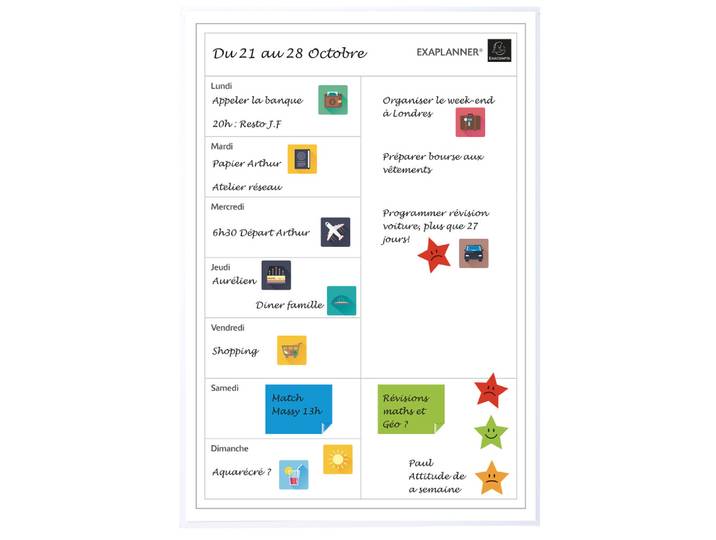 EXACOMPTA Planning magnétique FR Perso 43x30cm