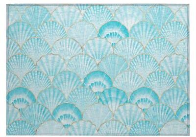 Addison Rugs Indoor/ Outdoor Surfside Seashells Washable Rug New