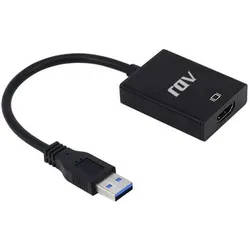 ADJ Adattatore USB 3.0-Hdmi M/F Bk Con Cavo (HDMI), Video Adapter, Schwarz