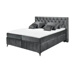 meinBett Boxspringbett  Pembroke , grau , Maße (cm): B: 200 H: 121