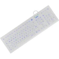 KeySonic KSK-8031INEL-Wh (DE) Hygienetastatur, Industrietastatur, USB, Beleuchtung, weiß