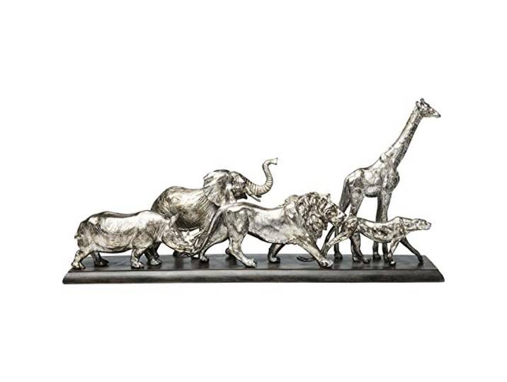 Kare Design Deko Objekt Animal Journey, Silber, Deko Objekt, Tier Safari, handgearbeitet, Unikat, 36x71x16 cm (H/B/T)