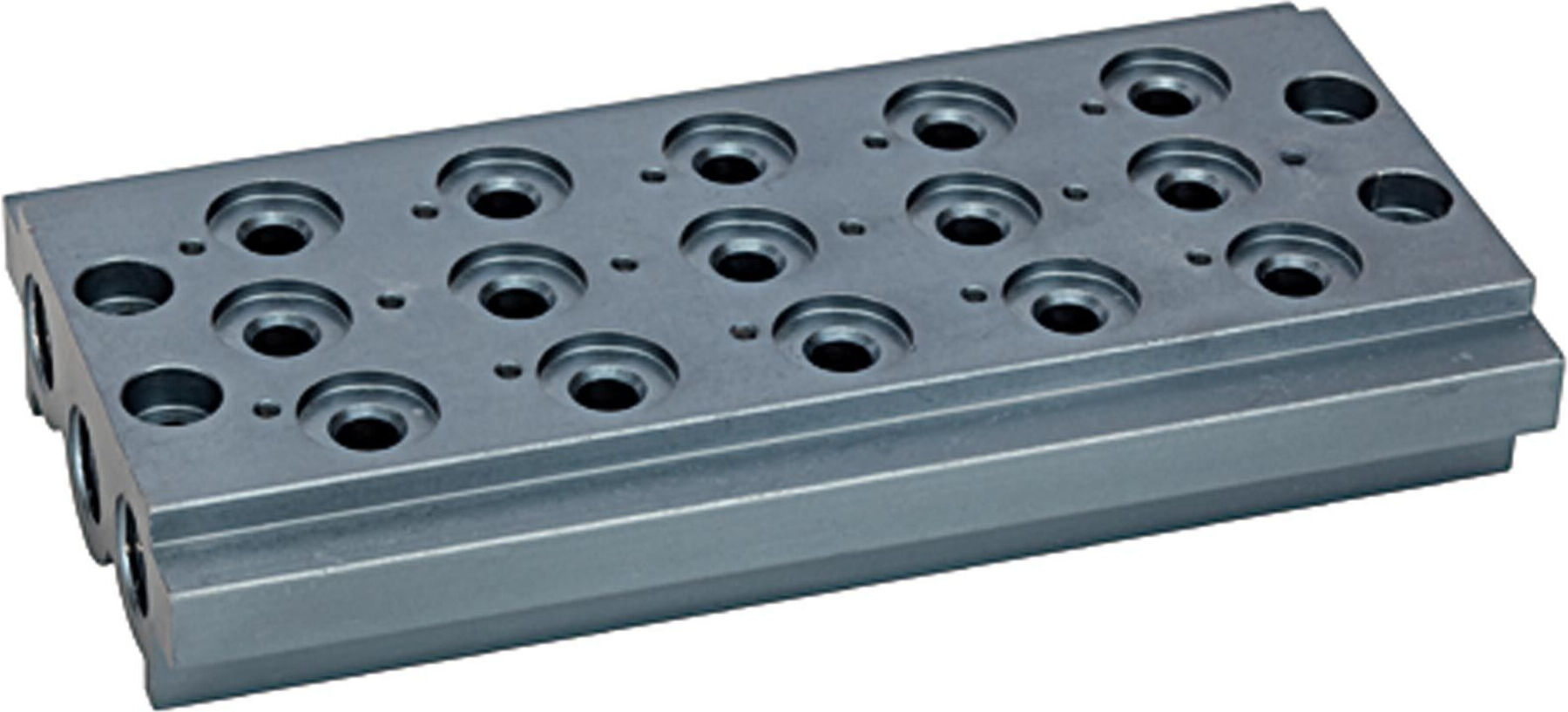 Riegler Mehrfach-Grundplatte für Wegeventile, 5 Ventilpositionen, G 1/4 (520.05-14)