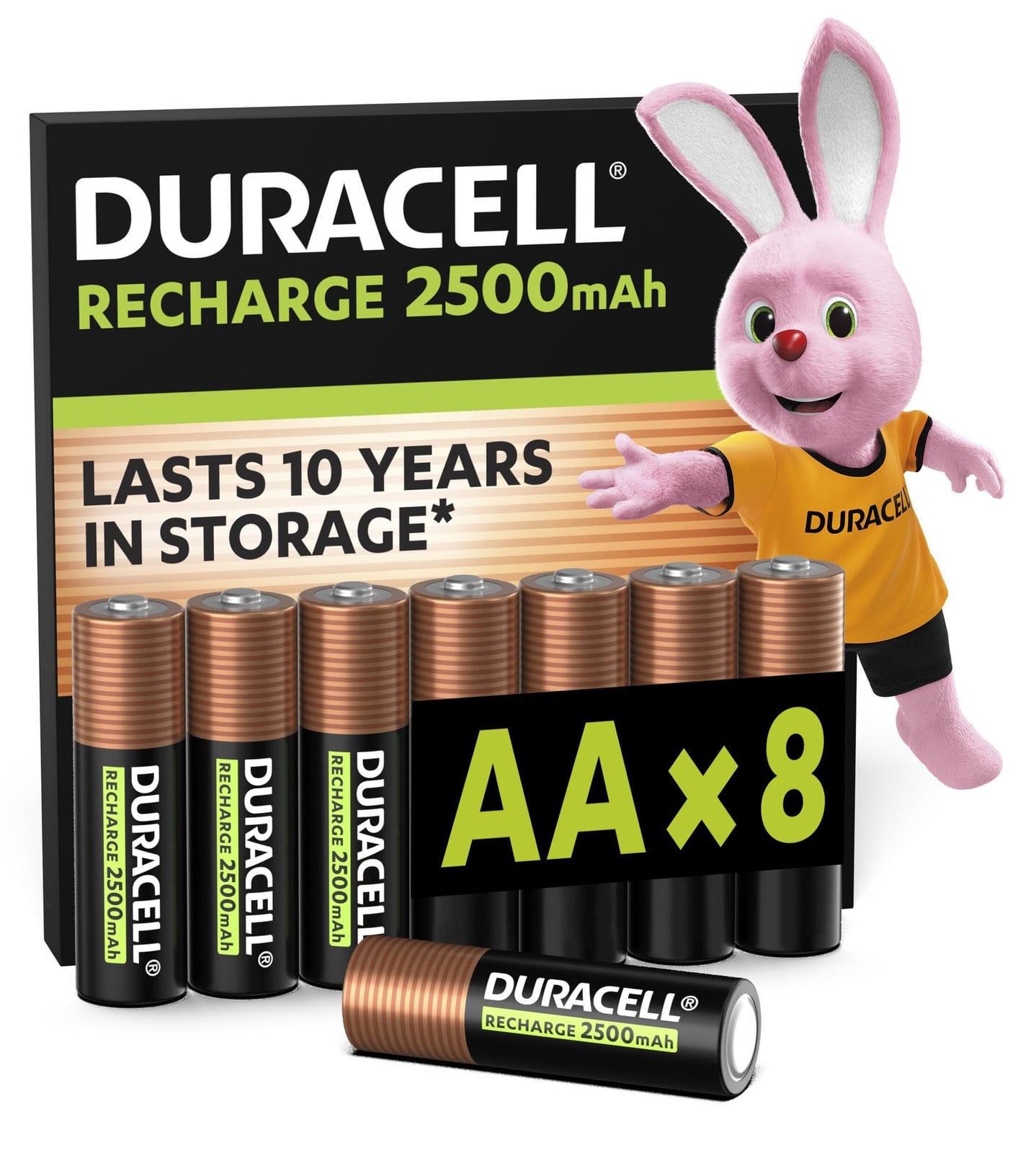 Duracell oplaadbare AA-batterijen, 8 stuks, voorbeladen