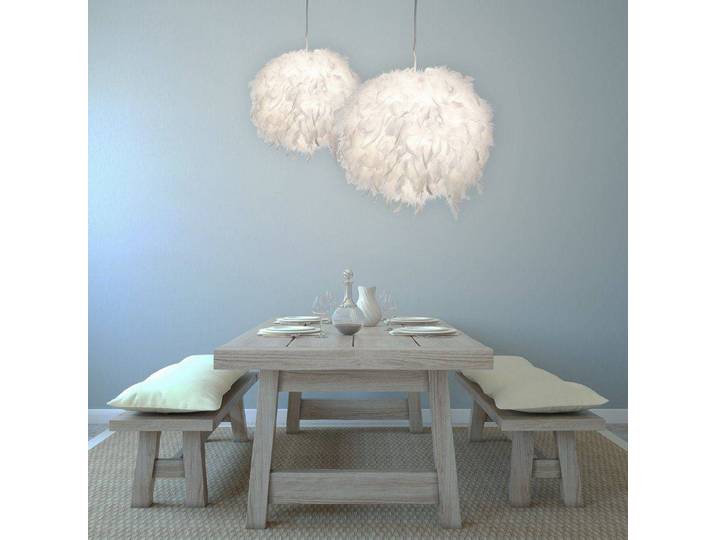 Suspension Ø 30cm Blanc Matériau principal : plume Matériau secondaire : papier LED E27