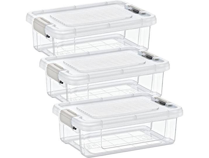 3er-Set Vorratsbox, 0,8 l, transparent