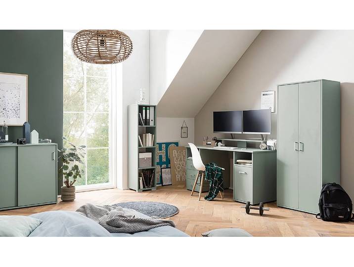 Rehausse de bureau Niels 110 cm 110 x 13 x 20cm Vert/Gris menthe
