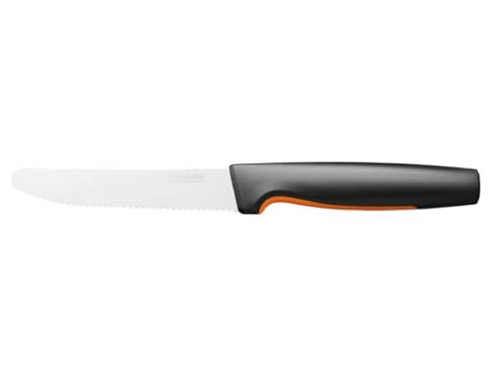 Fiskars Couteau à Tomates\, Functional Form\, Longueur Totale : 23 cm Acier Inoxydable Japonais/Plastique\, Noir / Orange\, 1057543
