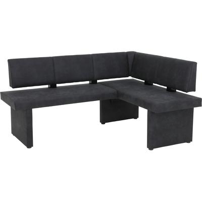Eckbank HELA "PIA", schwarz (vintage anthrazit, vintage anthrazit), B:168cm H:86cm T:56cm, Sitzbänke, Eckbank, Langer Schenkel links und rechts montierbar