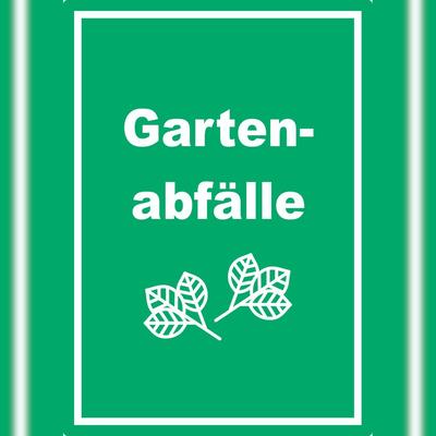 HB-Druck Gartenabfälle Mülltrennung Aufkleber Text Symbol Blätter Garten A1 (594x841mm)