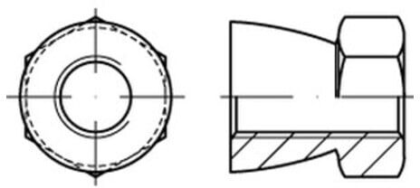 Artikel 88118 A 1 Diebstahlhemmende Muttern, Abreißmuttern - Abmessung: M 12 x 9 VE=S (250 Stück) ; Industrial Quality Supplies (881189100120000)