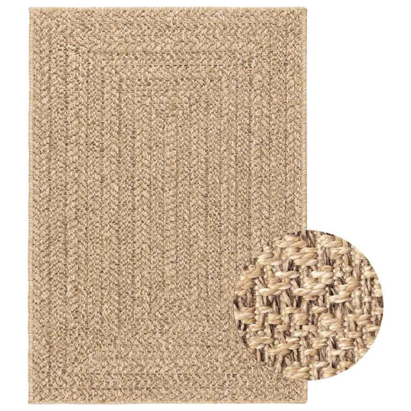 vidaXL ZIZUR Tapijt - Bruin, Jute Look, Polypropyleen, 160 x 230 cm