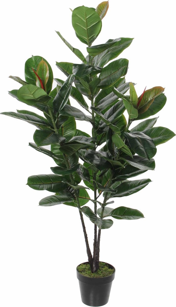 Mica Decorations Rubberplant Kunstplant Groen - H120 x Ø60 cm