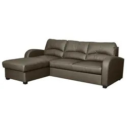 Ecksofa Milo Leder Grau Schlamm