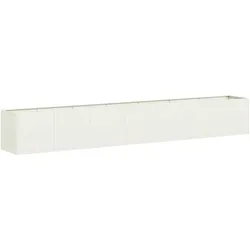 vidaXL Pflanzkübel Weiß 280x40x40 cm Kaltgewalzter Stahl