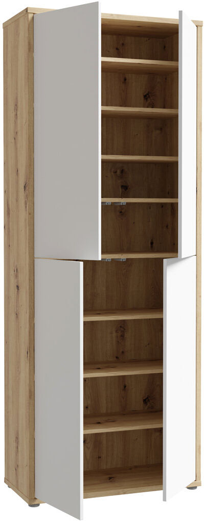 Brayden Studio Chadwic 24 Pair Shoe Storage Cabinet Grey/Oak Wood 24