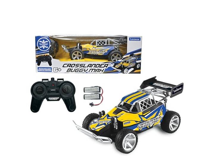 Lexibook, Crosslander® Buggy Max, Radiografisch bestuurbare off-road buggy, tot 15 km/u, inclusief afstandsbediening en 2 oplaadbare batterijen, Blauw/Geel, RC22