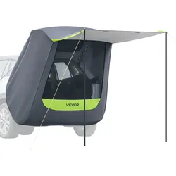 VEVOR Heckklappenzelt Autozelt (1,5 x 1,5 m Hauptzelt), Wasserdichtes (PU2000 mm) Campingzelt mit Sonnensegel & Tragetasche, SUV-Heckzelt für Camping Wandern Outdoor-Aktivitäten Tragbar